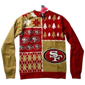 San Francisco 49ers FOCO NFL Busy Block Ugly Sweater Size S NWT